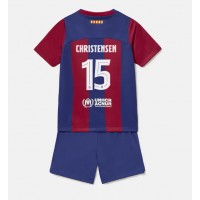 Echipament fotbal Barcelona Andreas Christensen #15 Tricou Acasa 2023-24 pentru copii maneca scurta (+ Pantaloni scurti)